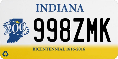 IN license plate 998ZMK