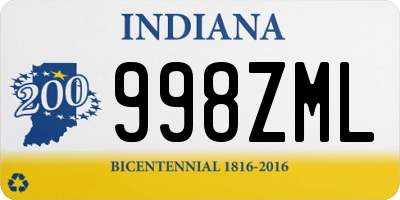 IN license plate 998ZML