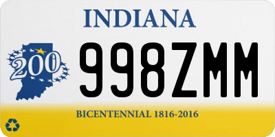 IN license plate 998ZMM