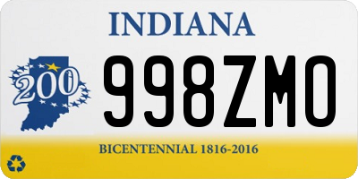 IN license plate 998ZMO