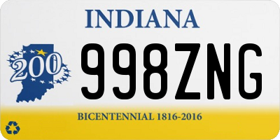 IN license plate 998ZNG