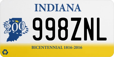 IN license plate 998ZNL