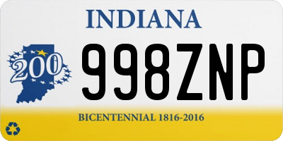 IN license plate 998ZNP