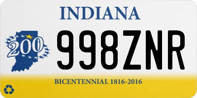 IN license plate 998ZNR