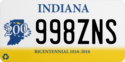 IN license plate 998ZNS