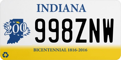 IN license plate 998ZNW