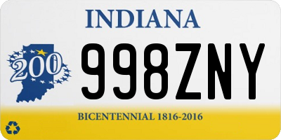 IN license plate 998ZNY