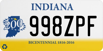 IN license plate 998ZPF