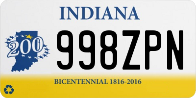 IN license plate 998ZPN