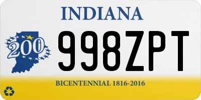 IN license plate 998ZPT