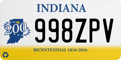 IN license plate 998ZPV