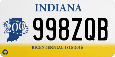 IN license plate 998ZQB