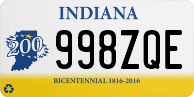 IN license plate 998ZQE