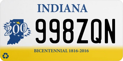 IN license plate 998ZQN