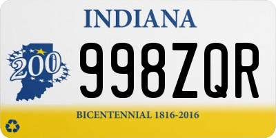 IN license plate 998ZQR