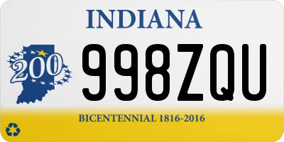 IN license plate 998ZQU