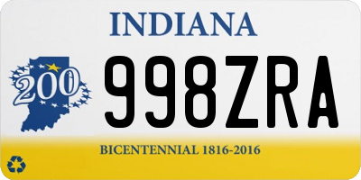 IN license plate 998ZRA