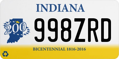 IN license plate 998ZRD