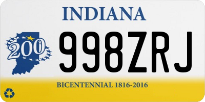 IN license plate 998ZRJ