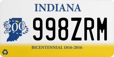 IN license plate 998ZRM