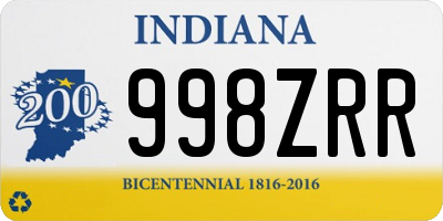 IN license plate 998ZRR