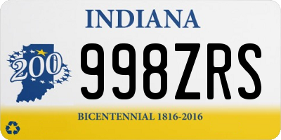 IN license plate 998ZRS