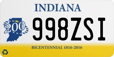 IN license plate 998ZSI