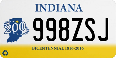 IN license plate 998ZSJ