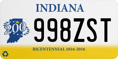 IN license plate 998ZST