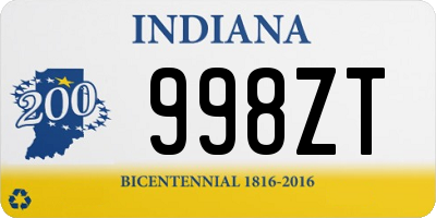 IN license plate 998ZT