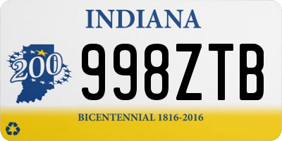 IN license plate 998ZTB