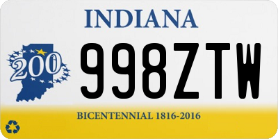 IN license plate 998ZTW