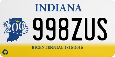 IN license plate 998ZUS