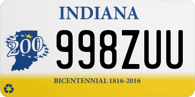 IN license plate 998ZUU