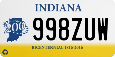 IN license plate 998ZUW