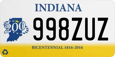 IN license plate 998ZUZ