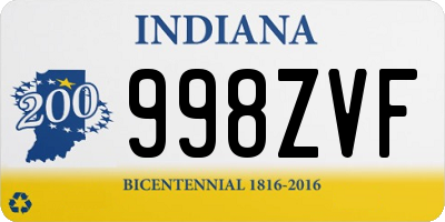 IN license plate 998ZVF