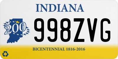 IN license plate 998ZVG