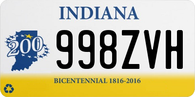 IN license plate 998ZVH