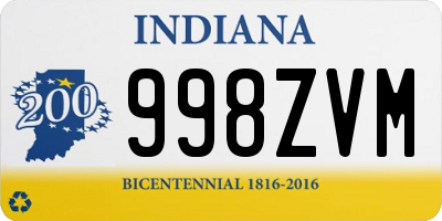 IN license plate 998ZVM