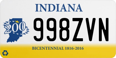 IN license plate 998ZVN