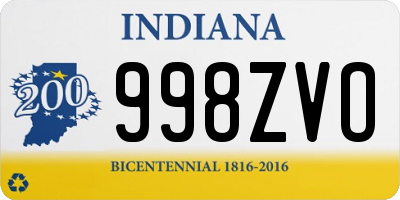 IN license plate 998ZVO