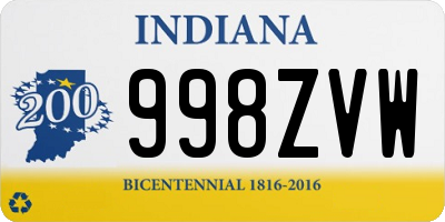 IN license plate 998ZVW