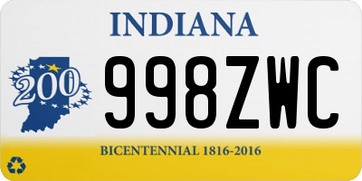 IN license plate 998ZWC