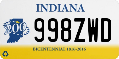 IN license plate 998ZWD