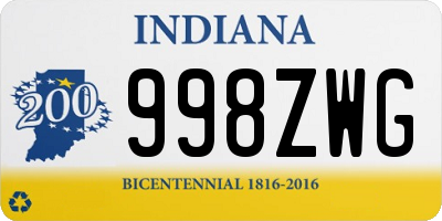 IN license plate 998ZWG