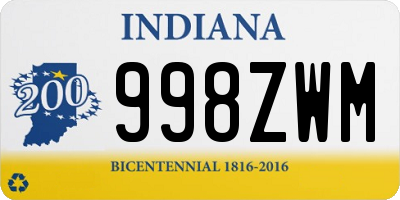 IN license plate 998ZWM