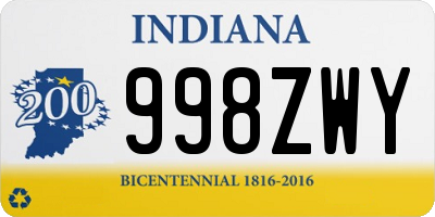 IN license plate 998ZWY