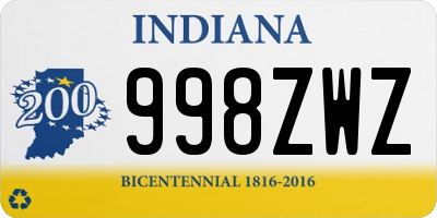 IN license plate 998ZWZ