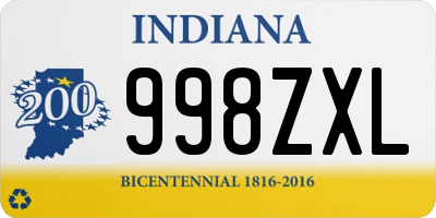 IN license plate 998ZXL